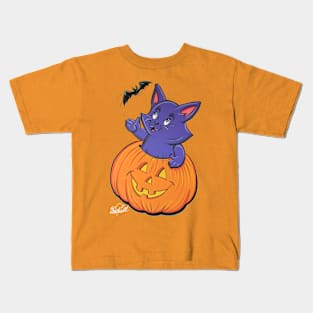 purple cat Kids T-Shirt